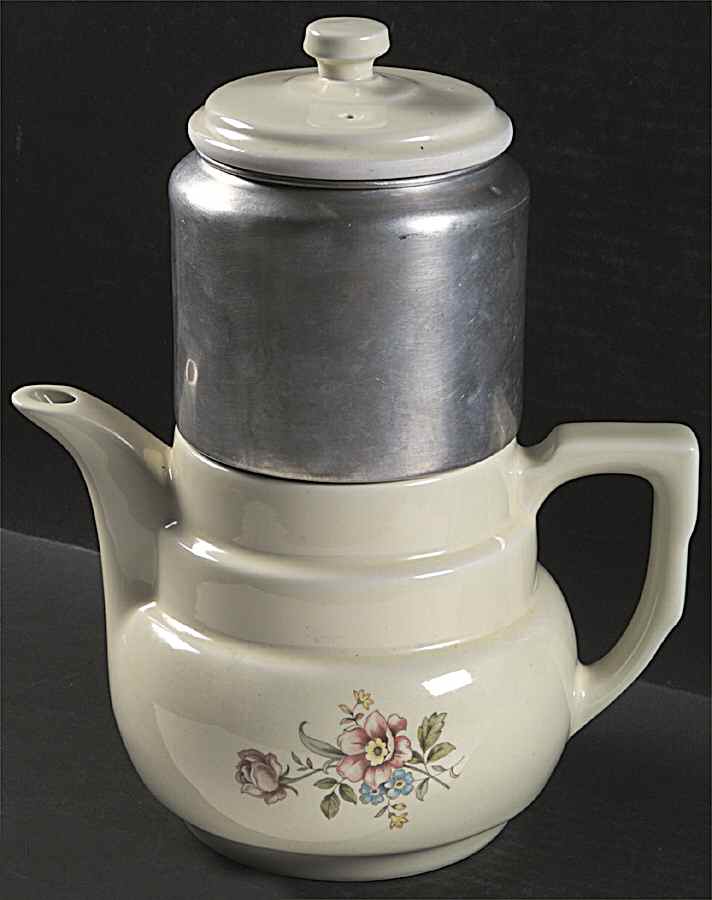 Rambling Rose Terrace Coffee Pot & Lid with Metal Drip by Hall-1