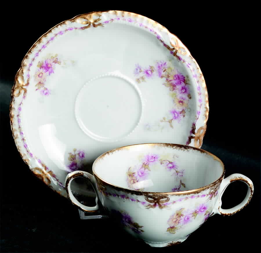 H2714 Flat Bouillon Cup & Saucer by Haviland-1