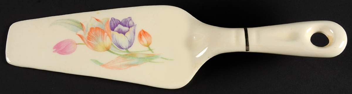 Pastel Tulip (Virginia Shape) Solid Ceramic Pie/Cake Server by Harker-1