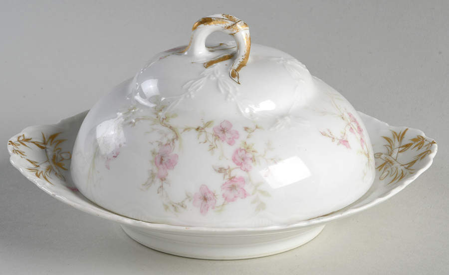 Schleiger 1166-1 Round Covered Butter with Strainer by Haviland-1