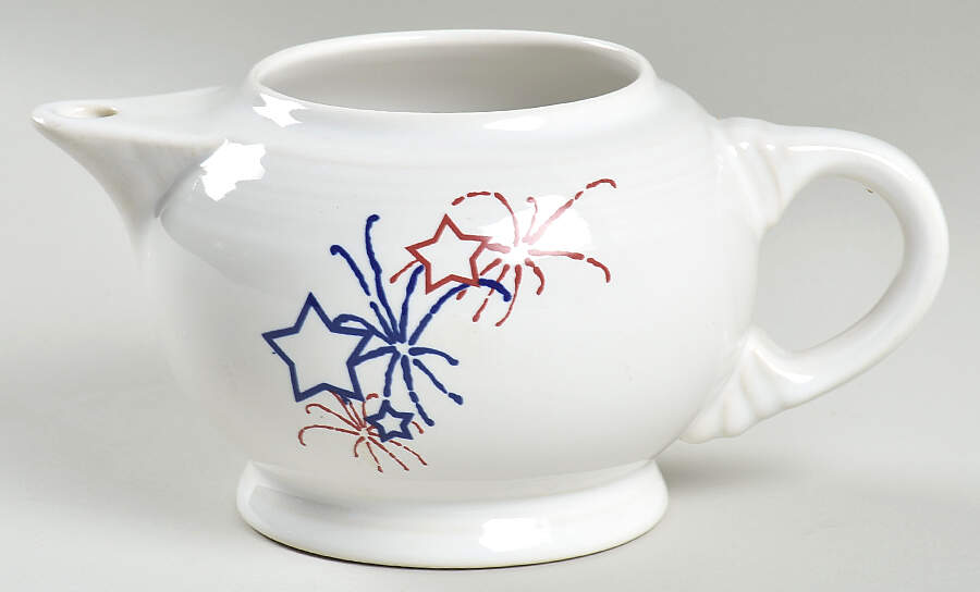 Fiesta Fireworks Small Teapot No Lid by Homer Laughlin -1