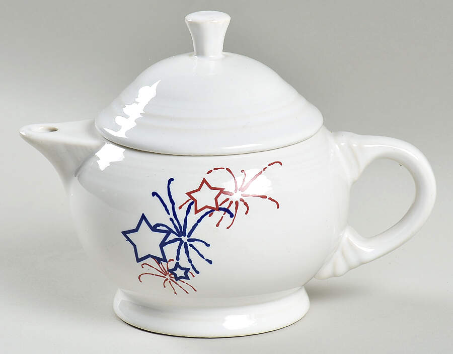Fiesta Fireworks Small Teapot & Lid by Homer Laughlin -1