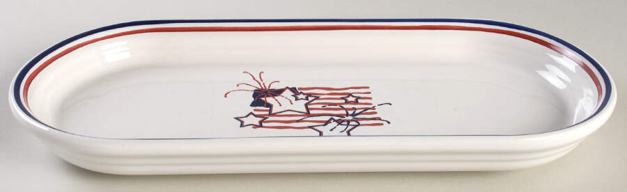 Fiesta Stars & Stripes Bread Tray by Homer Laughlin -1
