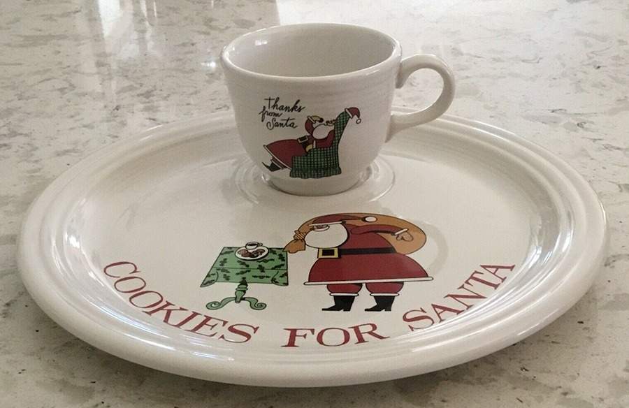 Fiesta Cookies For Santa Snack Plate & Cup Set by Homer Laughlin -1