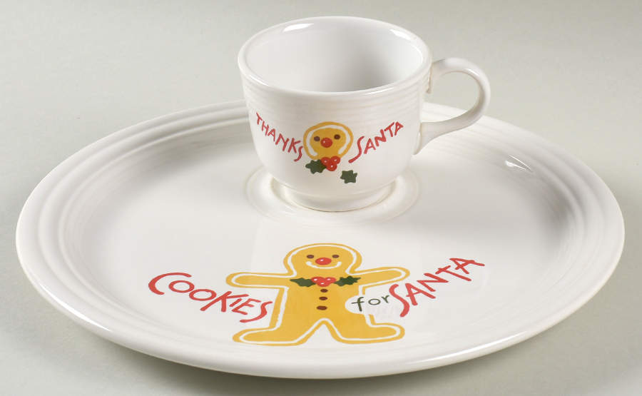 Fiesta Cookies For Santa Snack Plate & Cup Set by Homer Laughlin -1