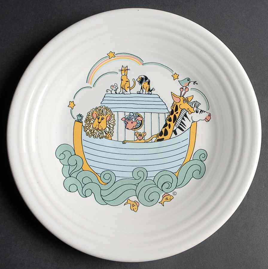 Fiesta Cruisin' (Noah's Ark) White Child's Plate by Homer Laughlin -1