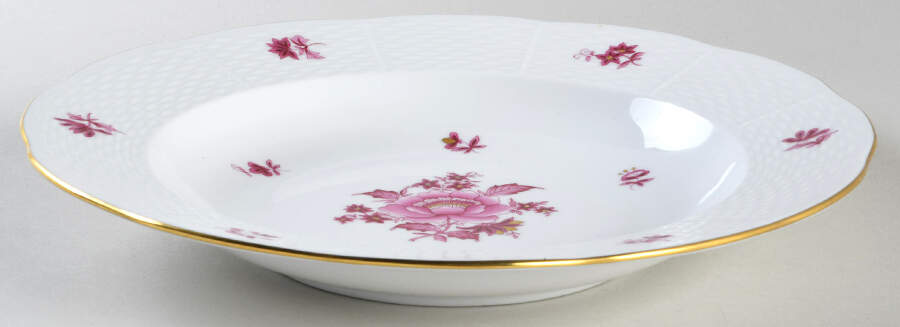 Nanking Bouquet Pink (NBP) Rim Soup Bowl by Herend-1