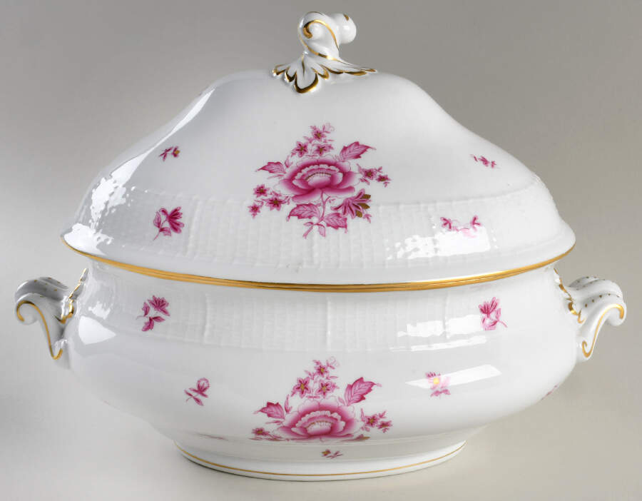 Nanking Bouquet Pink (NBP) Oval Tureen & Lid by Herend-1