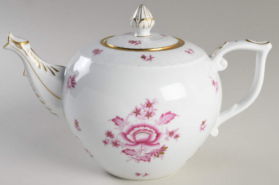 Nanking Bouquet Pink (NBP) Teapot & Lid by Herend-1