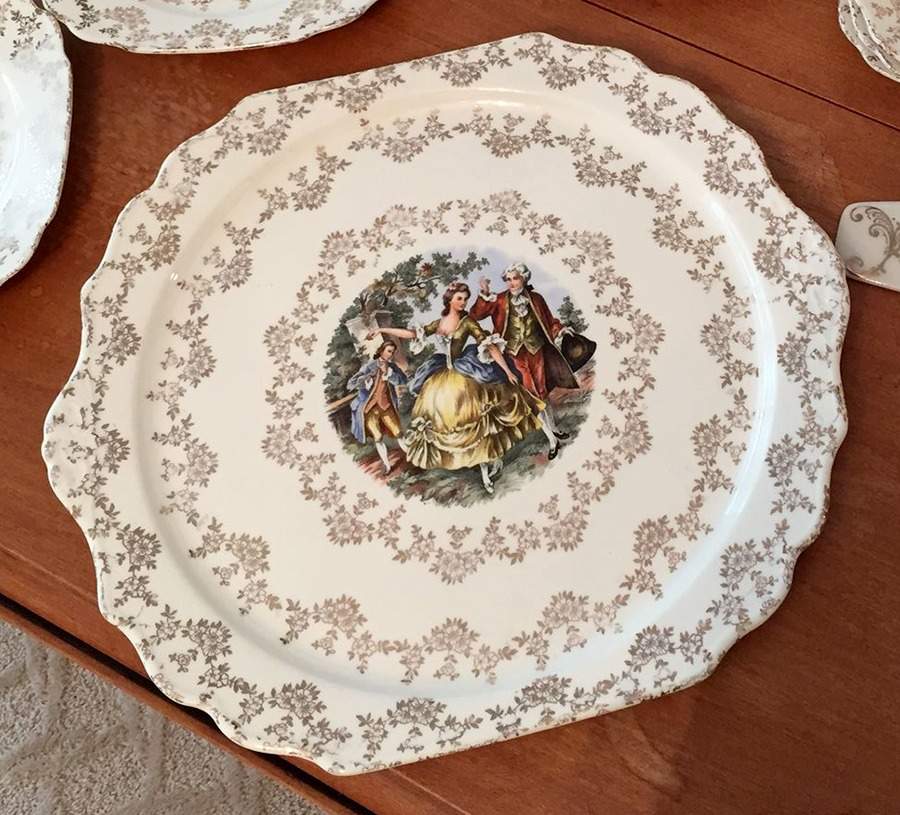HMU2 Handled Cake Plate by Hampton China-1