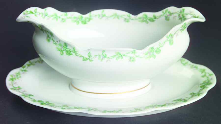 Schleiger 1141-1 Gravy Boat with Attached Underplate by Haviland-1