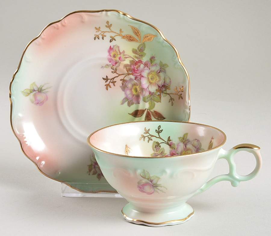 HGE1 Footed Cup & Saucer Set by House of Goebel-1