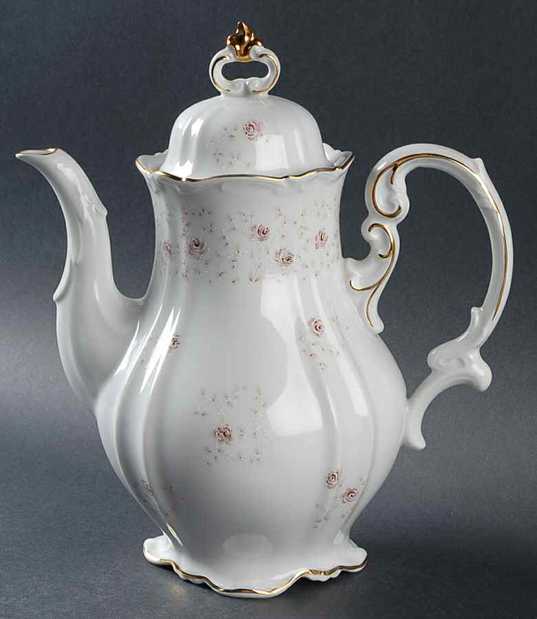Pink Garland Coffee Pot & Lid by Hertel Jacob-1