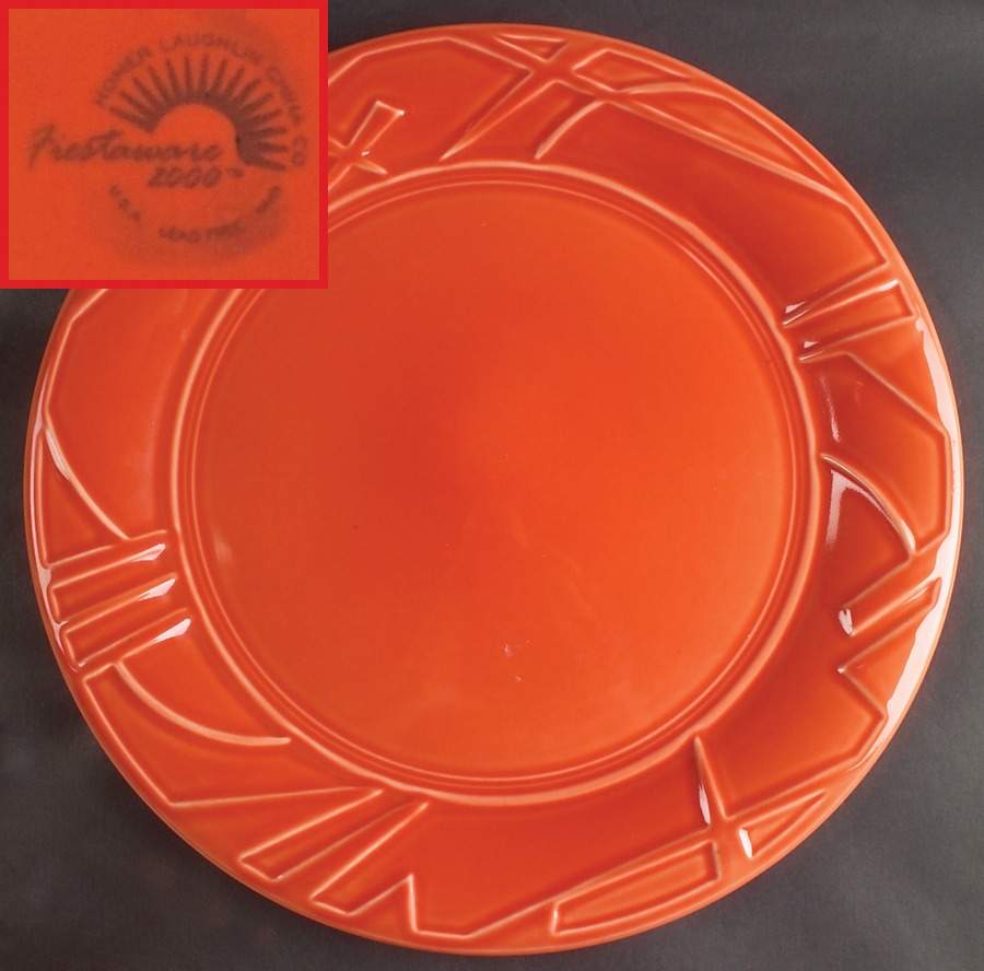 Fiesta 2000 Persimmon 14" Chop Plate (Round Platter) by Homer Laughlin -1
