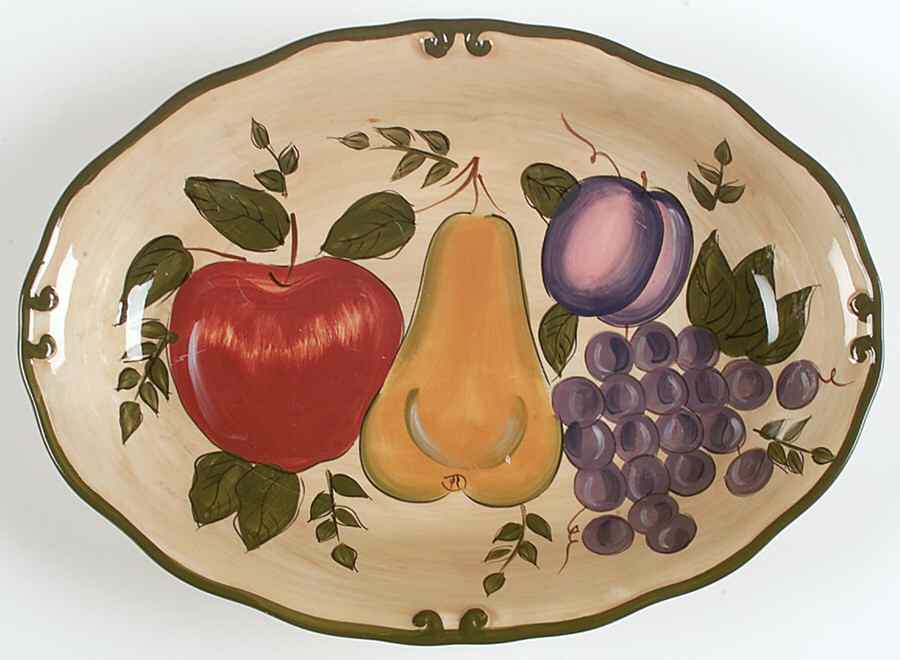 Granada 13" Oval Serving Platter by Home Trends-1