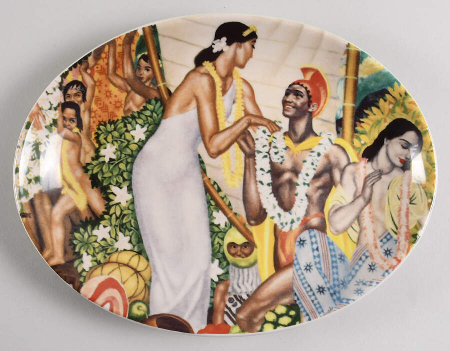 Hawaiianaware 11" Oval Serving Platter by Homer Laughlin -1