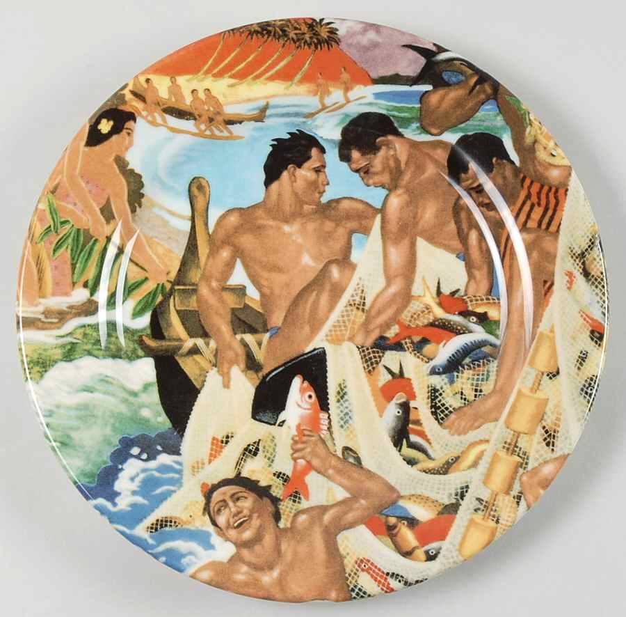 Hawaiianaware Dinner Plate by Homer Laughlin -1