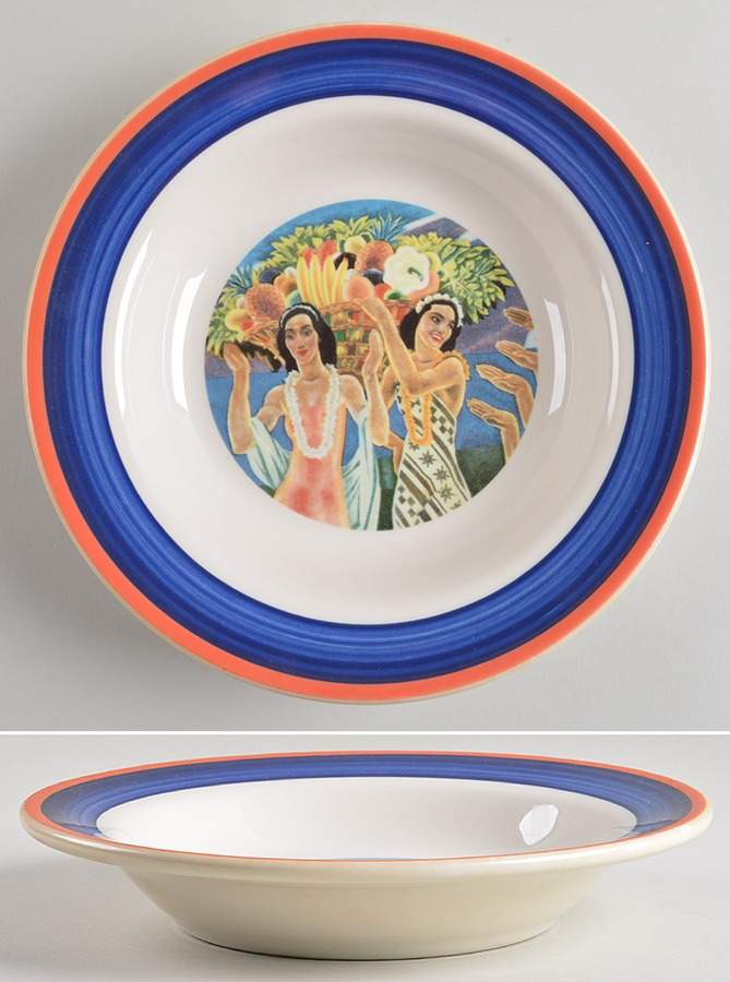 Hawaiianaware Large Rim Soup Bowl by Homer Laughlin -1