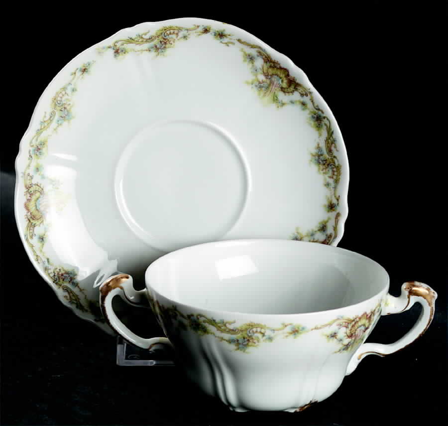 Schleiger 599-1 Flat Bouillon Cup & Saucer by Haviland-1
