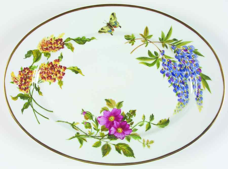 American Wildflowers 15" Oval Serving Platter by Herend-1