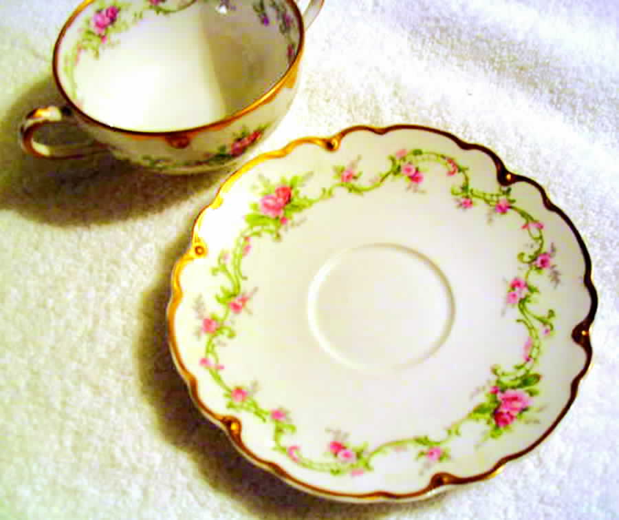 Schleiger 1247-1 Flat Bouillon Cup & Saucer by Haviland-1