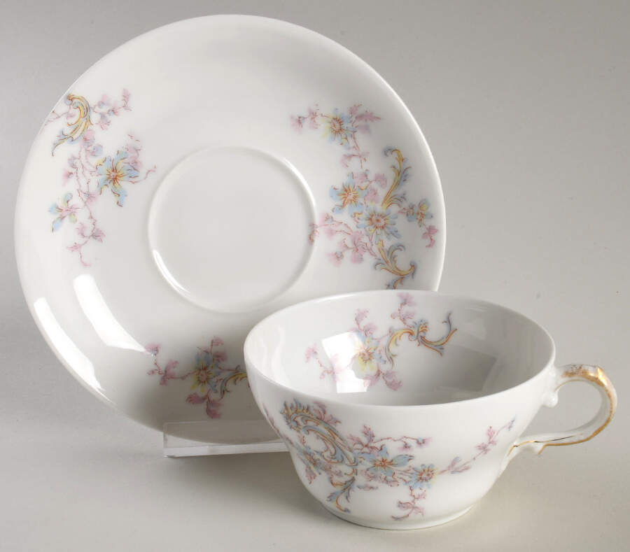 Schleiger 143-2 Flat Cup & Saucer Set by Haviland-1