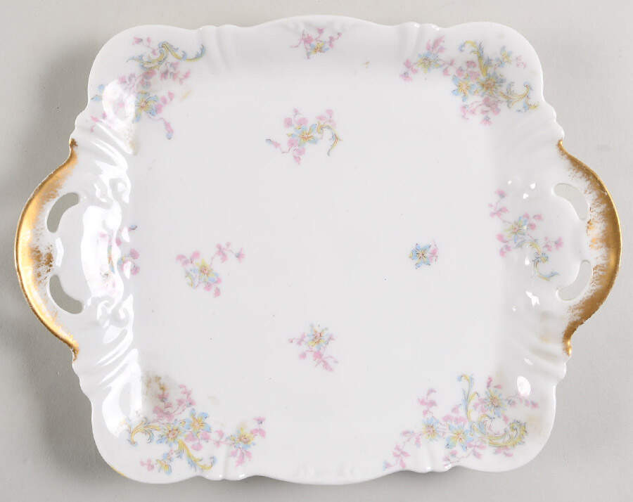 Schleiger 143-3 Square Handled Cake Plate by Haviland-1