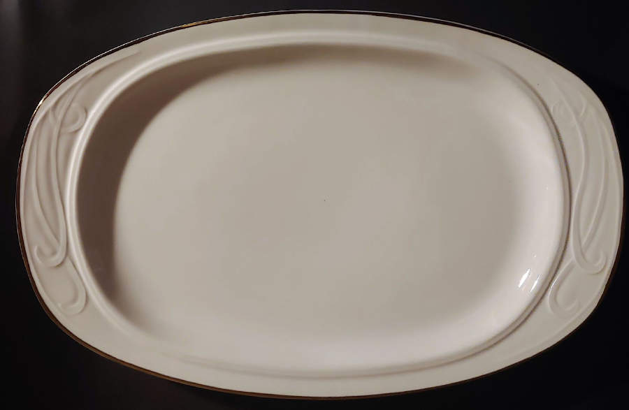 Lame 13" Oval Serving Platter by Homer Laughlin -1
