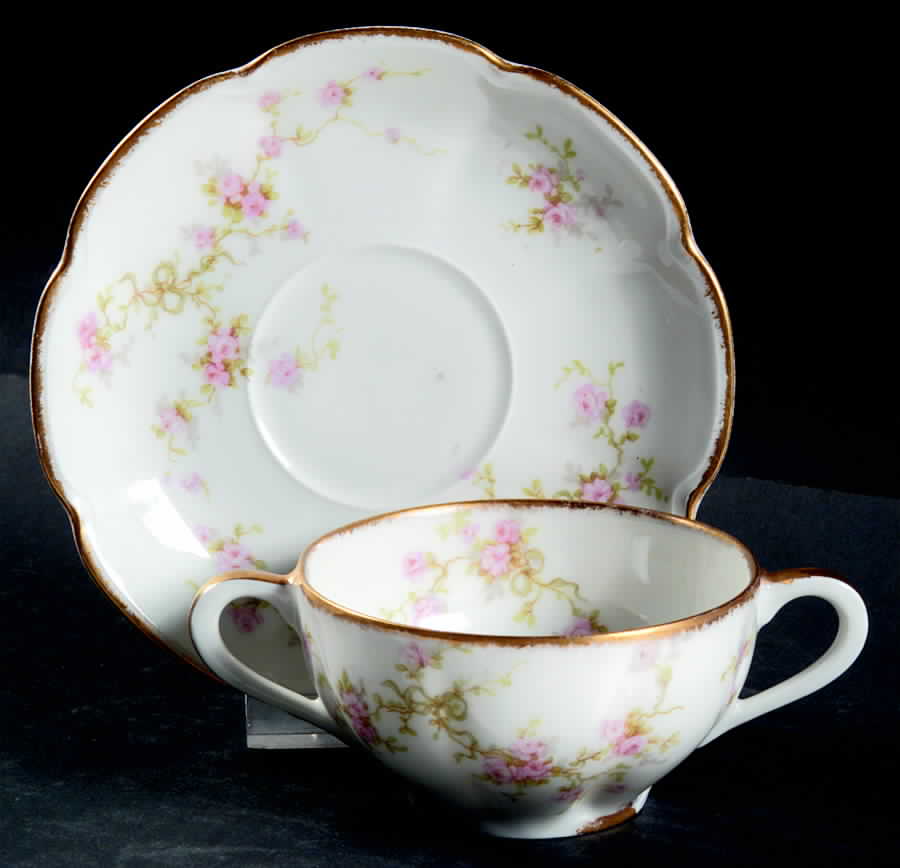 Schleiger 161f Flat Bouillon Cup & Saucer by Haviland-1