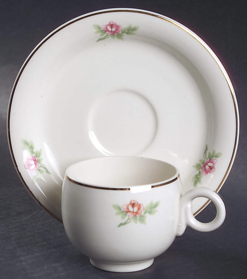 Hlc2379 Flat Demitasse Cup & Saucer Set by Homer Laughlin -1