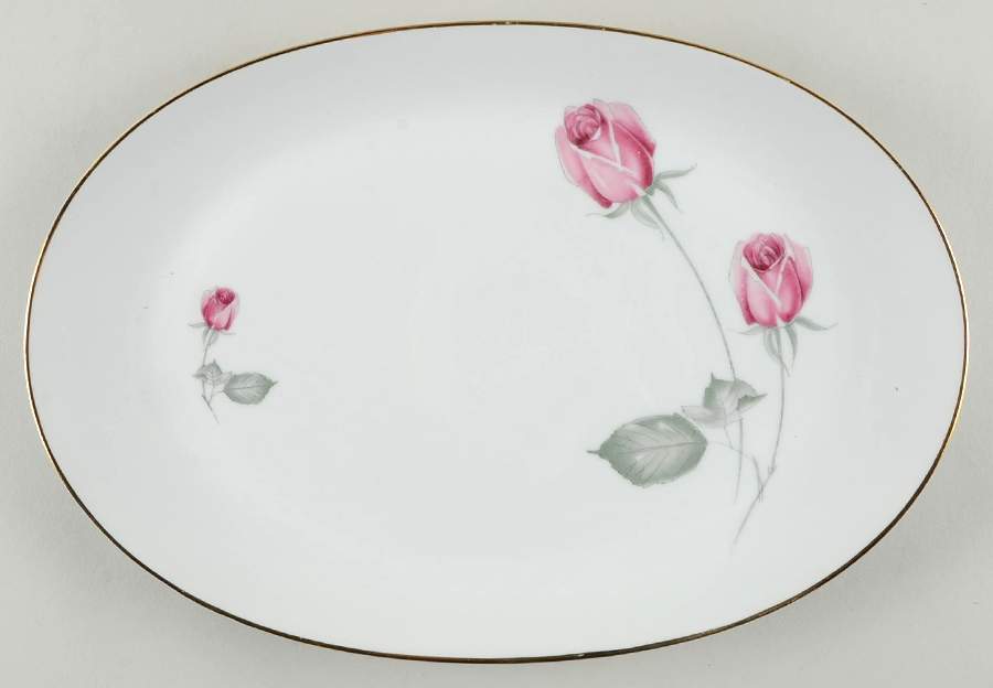 American Beauty (Gold Trim, Favorit) 13" Oval Serving Platter by Hutschenreuther-1