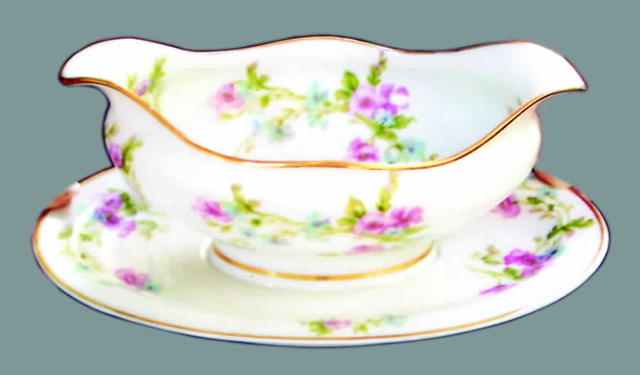 Schleiger 1168-4 Gravy Boat with Attached Underplate by Haviland-1