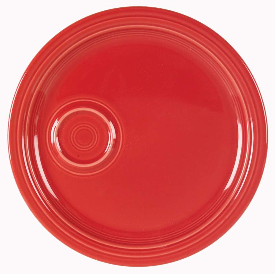 Fiesta Scarlet (Intro 2004) Snack Plate by Homer Laughlin -1