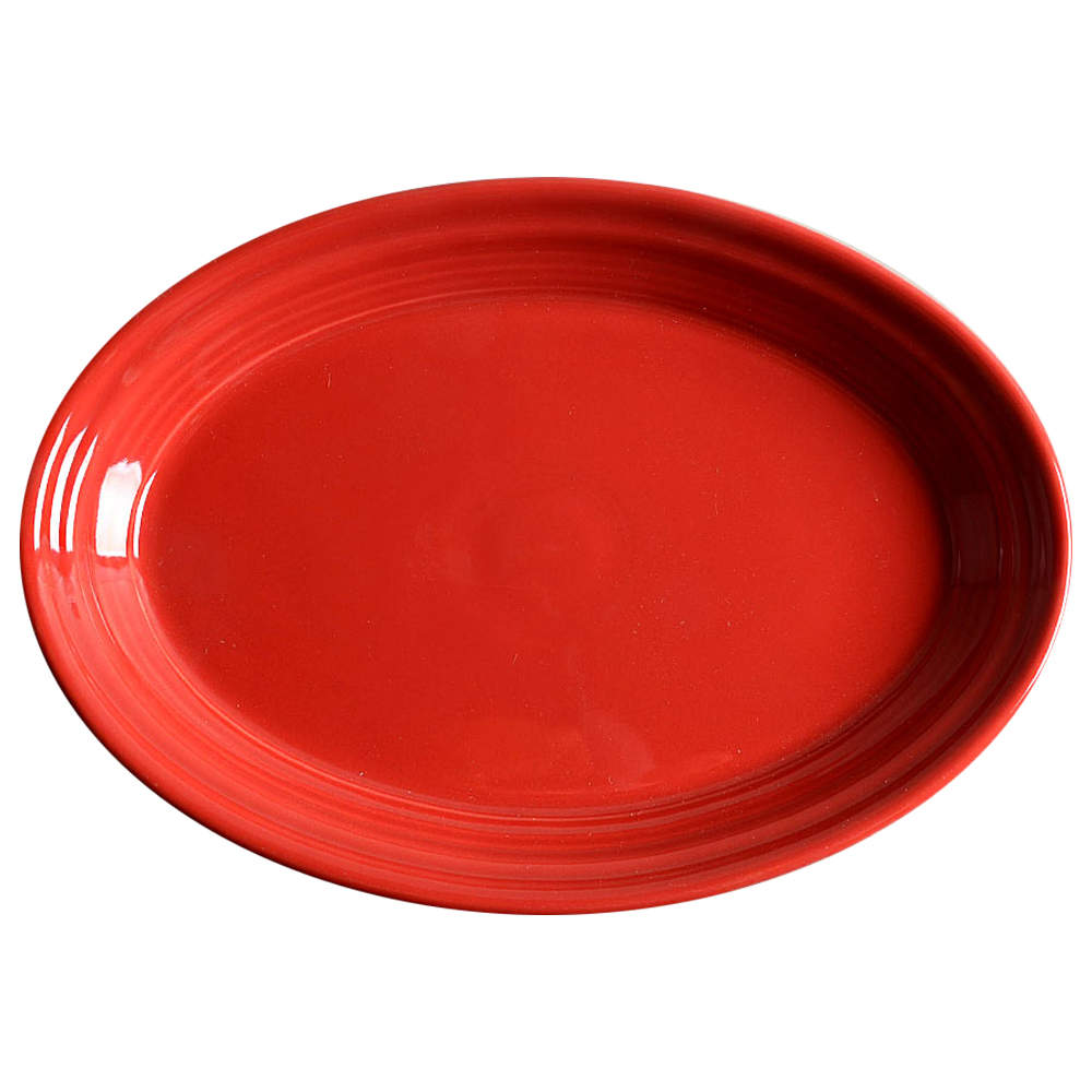 Fiesta Scarlet (Intro 2004) 9" Oval Serving Platter by Homer Laughlin -1
