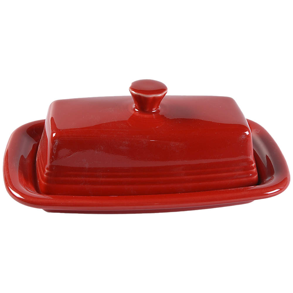 Fiesta Scarlet (Intro 2004) Extra Large 1/4 Lb Covered Butter by Homer Laughlin -1