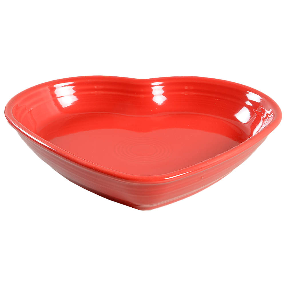 Fiesta Scarlet (Intro 2004) 9" Heart Shaped Bowl by Homer Laughlin -1