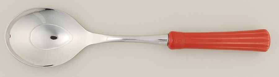 Fiesta Scarlet (Intro 2004) Serving Spoon with Stainless Bowl by Homer Laughlin -1