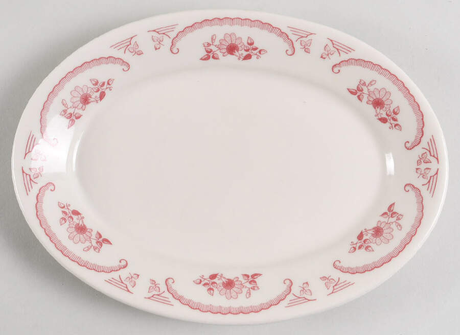 American Rose 9" Oval Serving Platter by Homer Laughlin -1