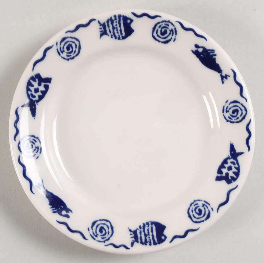 Blue Fish Bread & Butter Plate by Homer Laughlin -1