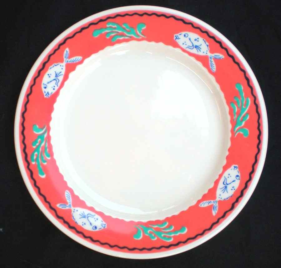 Happy Fish Apricot Service Plate (Charger) by Homer Laughlin -1