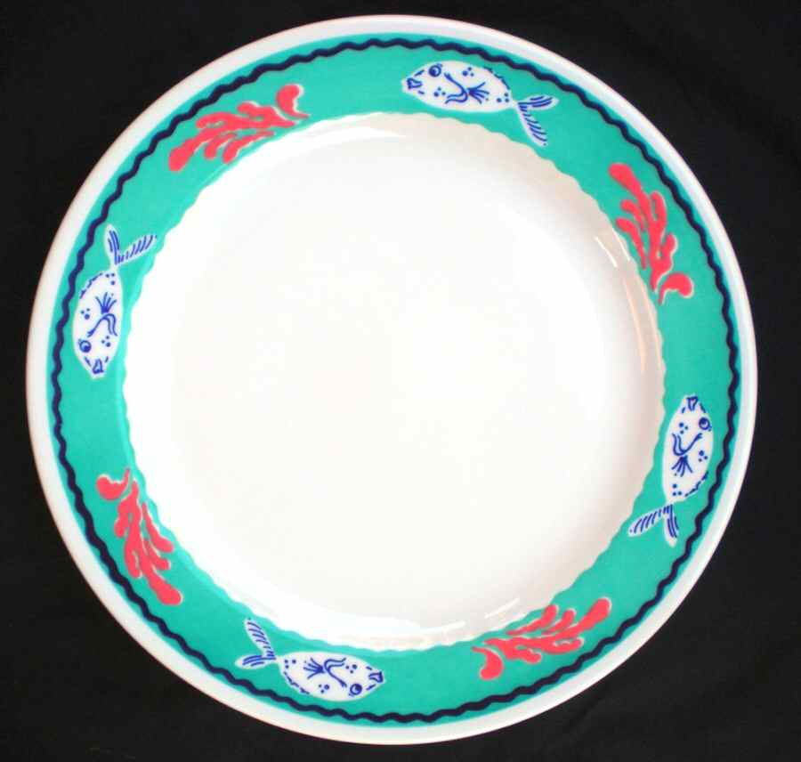 Happy Fish Turquoise Service Plate (Charger) by Homer Laughlin -1