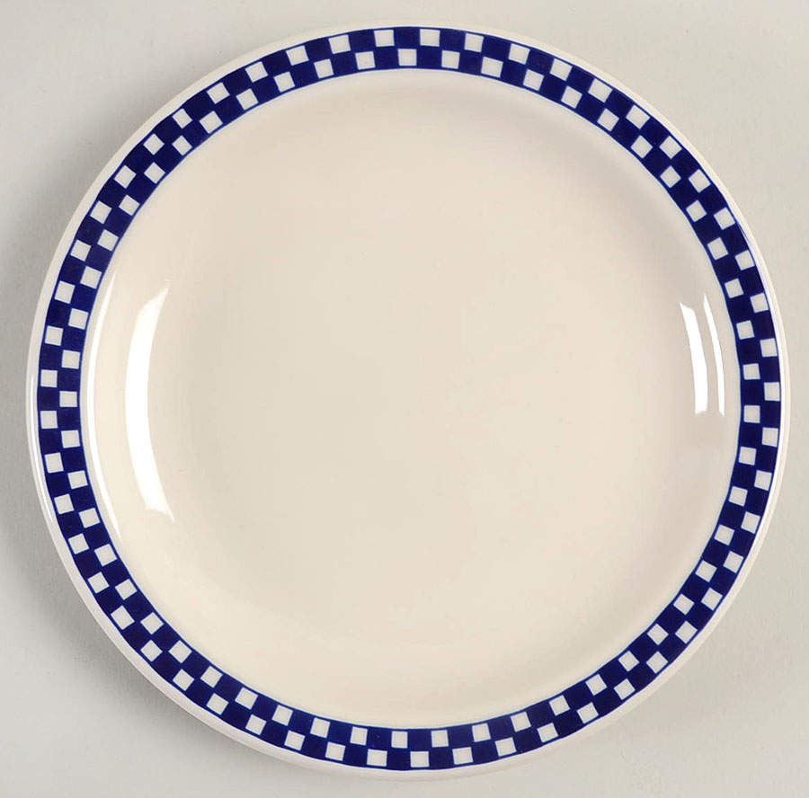 Checkers Cobalt Blue Dessert/Pie Plate by Homer Laughlin -1