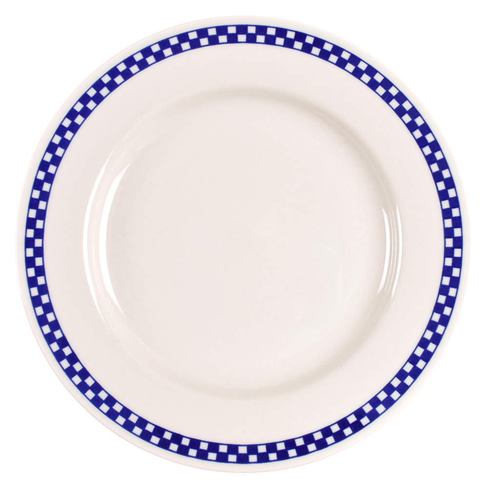 Checkers Cobalt Blue Dinner Plate by Homer Laughlin -1