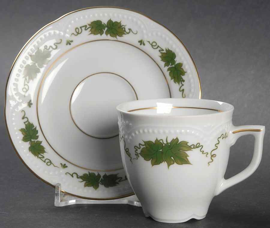Wienlaub Flat Demitasse Cup & Saucer Set by Graf Von Henneberg-1