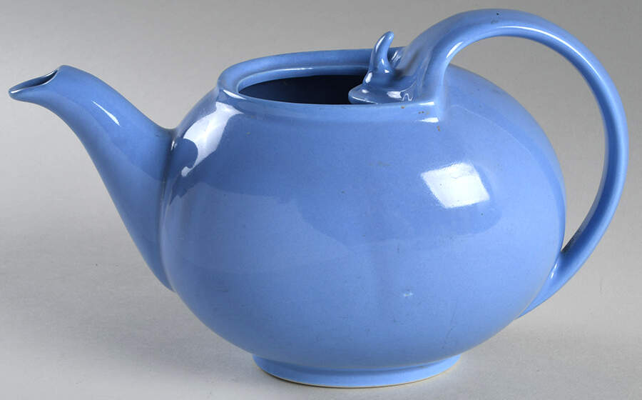 Cadet Blue Hook Cover Teapot No Lid by Hall-1