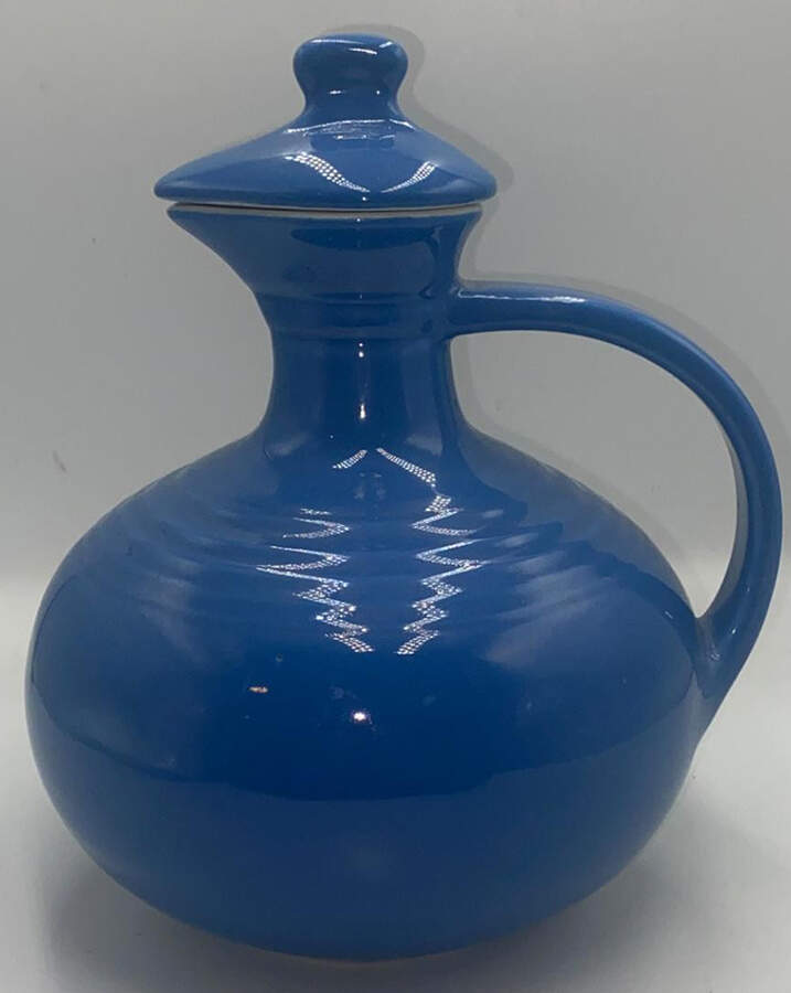 Cadet Blue Five Band Carafe with Lid by Hall-1