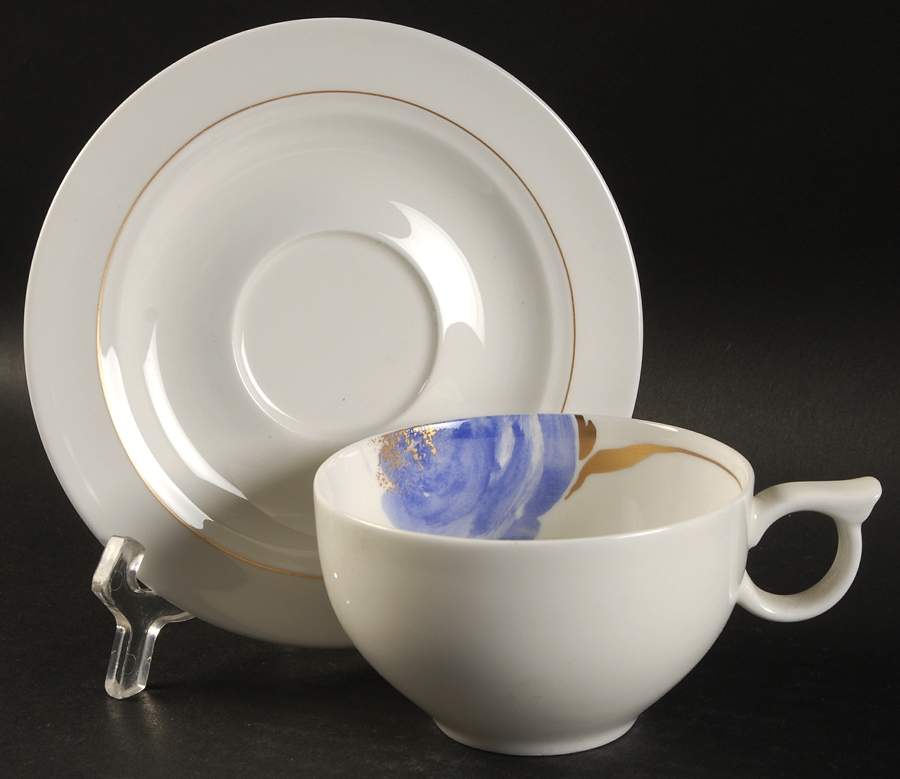 New Balance Blue Flat Cup & Saucer Set by Hutschenreuther-1