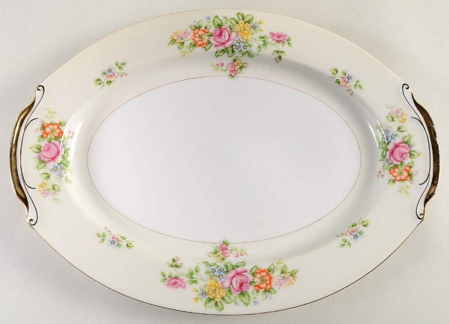 HIR48 14" Oval Serving Platter by Hira China-1