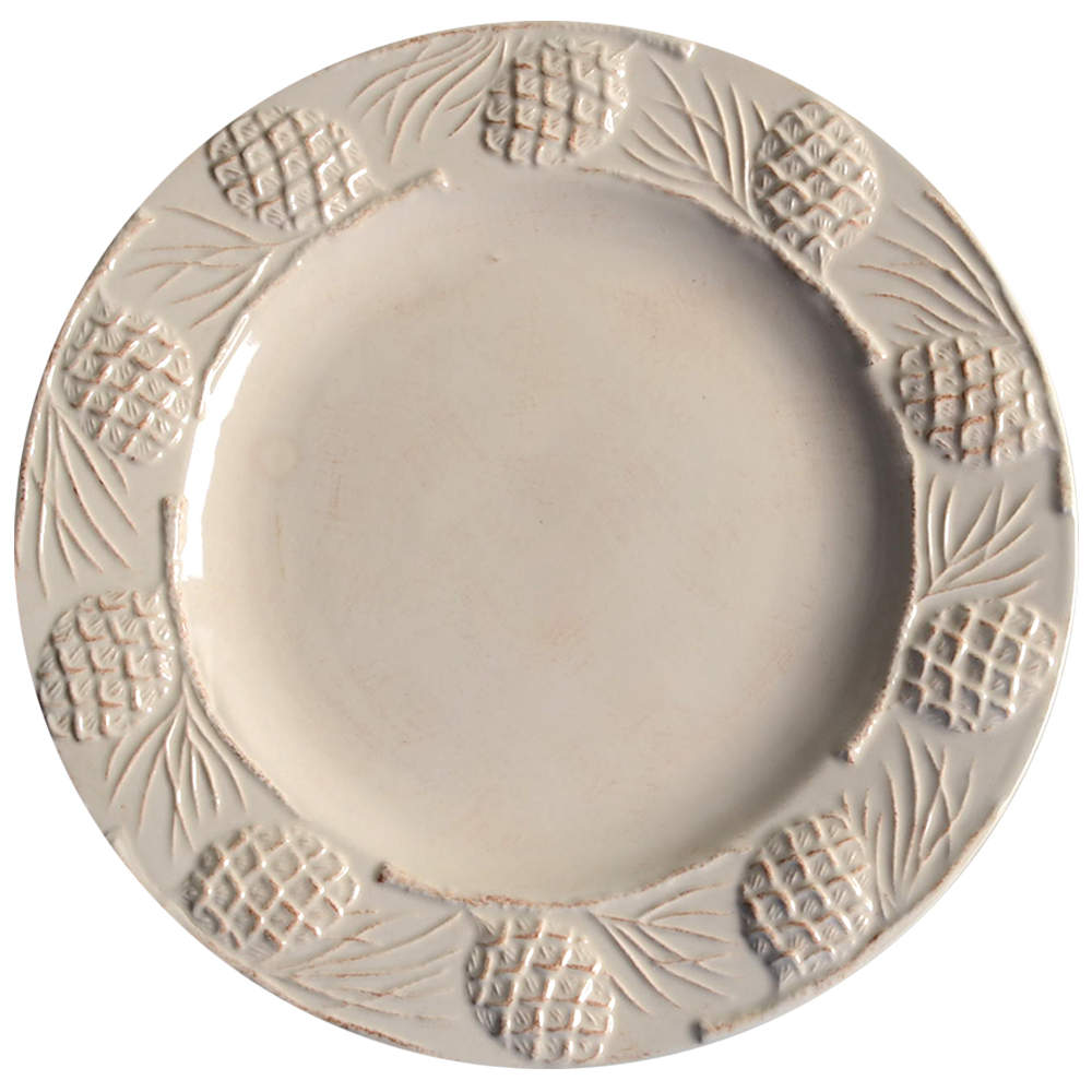 Holiday Pine Cone Cream Dinner Plate by Home-1