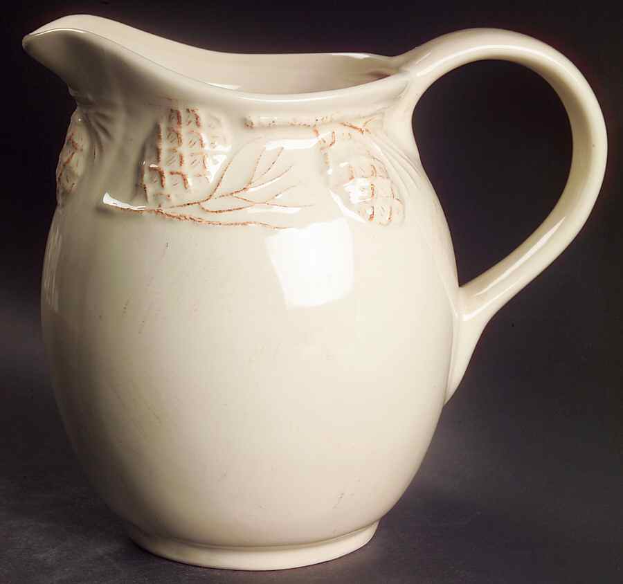 Holiday Pine Cone Cream 80 Oz Pitcher by Home-1